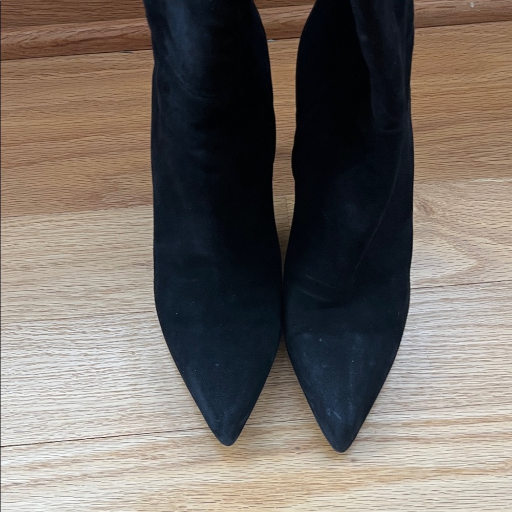 Prada Black Suede Knee-High Stiletto Boots - Picture 3 of 5